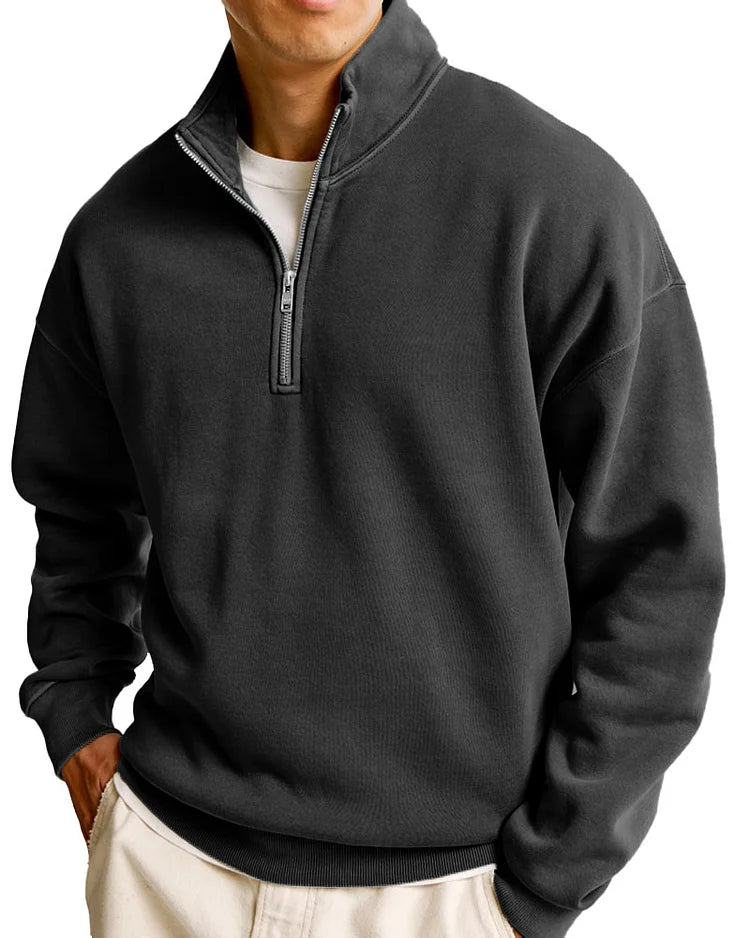 Men's Fashionable Casual Half-Zip Sweater - Premium sweater from GetDore -   Shop now at Get Dore