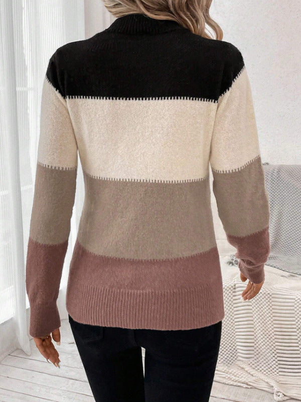 MAEY| CONTRAST KNIT SWEATER - Premium sweater from GetDore -   Shop now at Get Dore