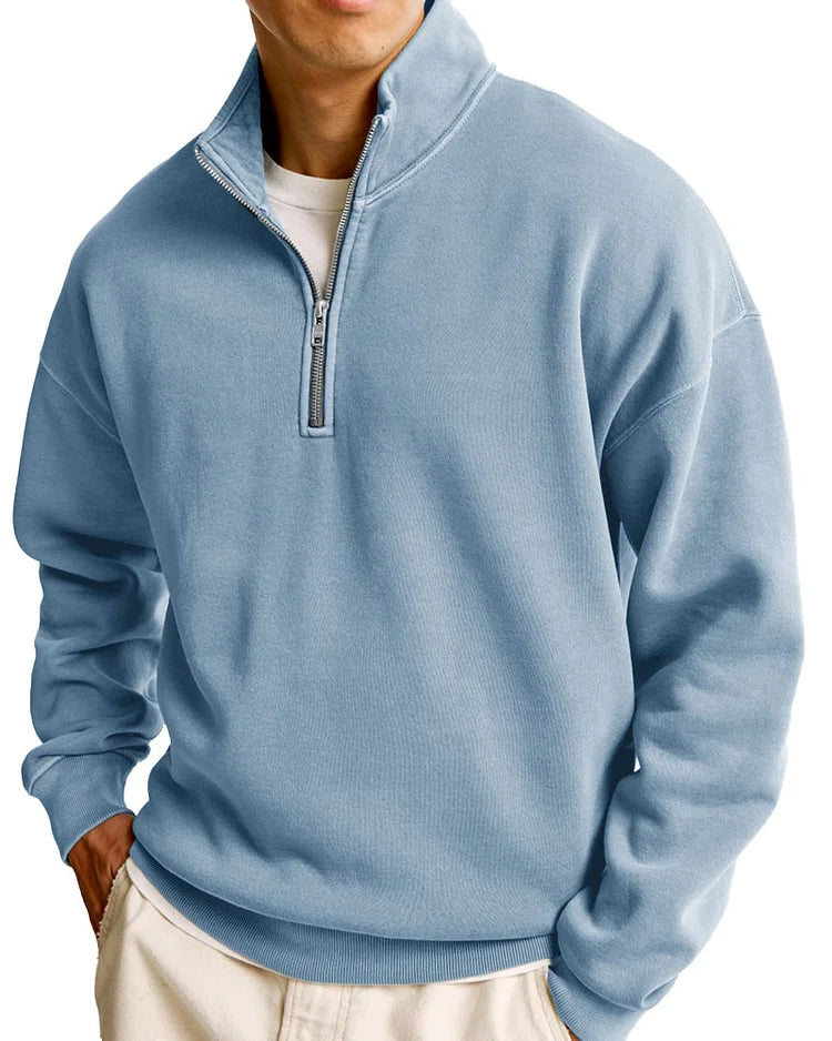 Men's Fashionable Casual Half-Zip Sweater - Premium sweater from GetDore -   Shop now at Get Dore