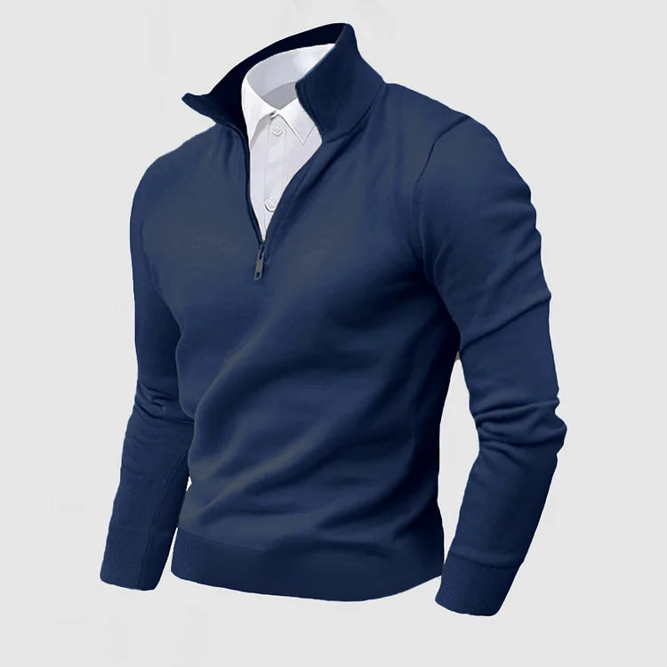 Gentleman's Business Three-Quarter Zip Sweater - Premium sweater from GetDore -   Shop now at Get Dore