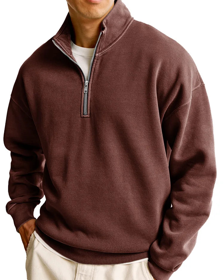 Men's Fashionable Casual Half-Zip Sweater - Premium sweater from GetDore -   Shop now at Get Dore