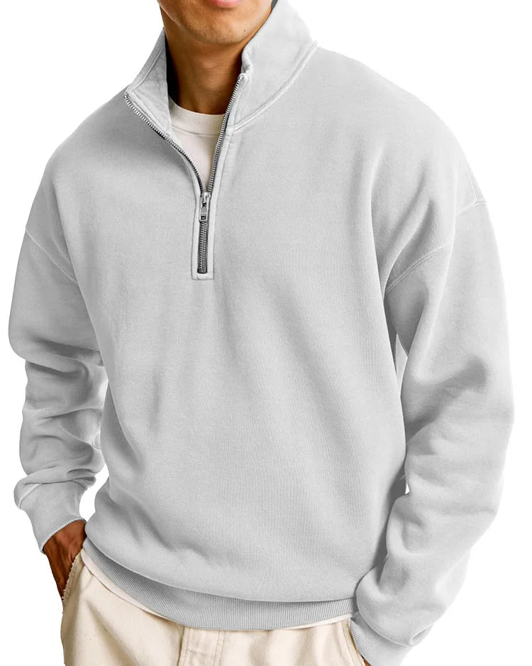 Men's Fashionable Casual Half-Zip Sweater - Premium sweater from GetDore -   Shop now at Get Dore