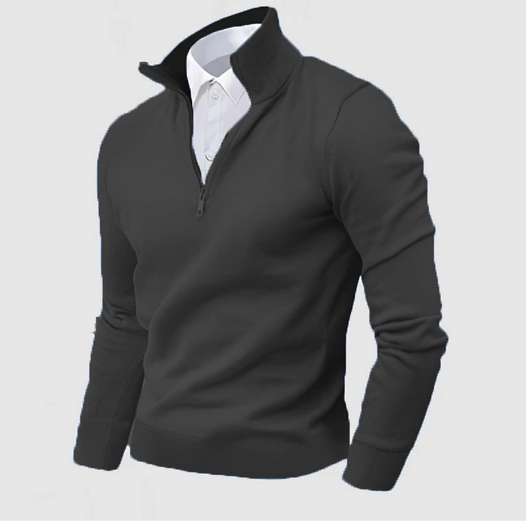 Gentleman's Business Three-Quarter Zip Sweater - Premium sweater from GetDore -   Shop now at Get Dore