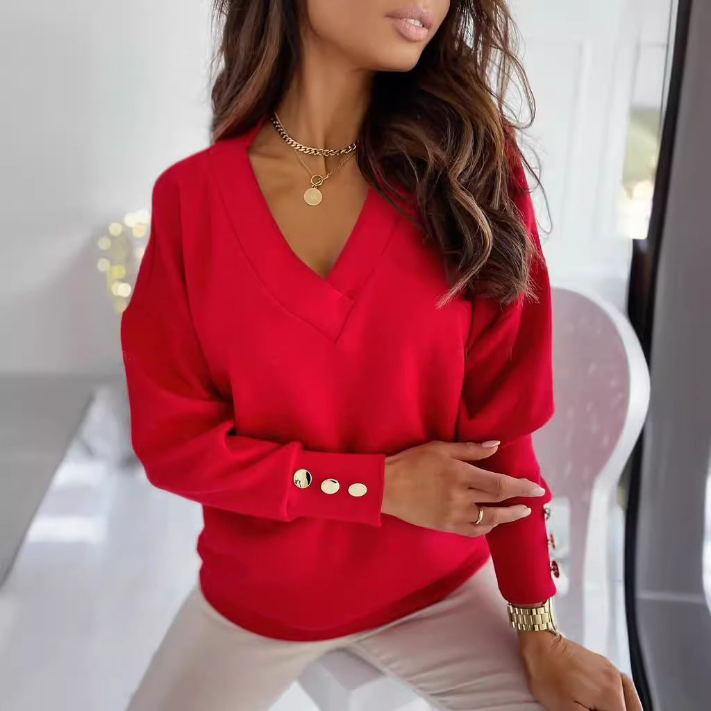 Grete | Stylish Scandinavian V-Neck Sweater - Premium Sweater from GetDore -   Shop now at Get Dore