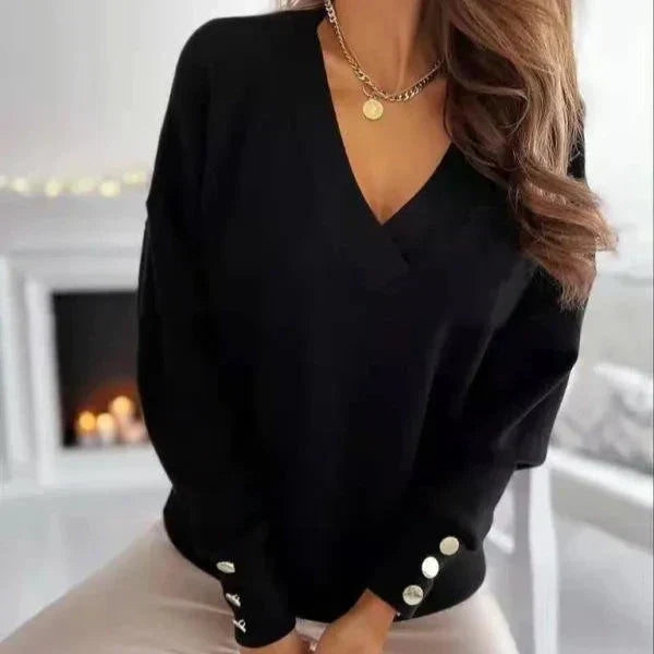 Grete | Stylish Scandinavian V-Neck Sweater - Premium Sweater from GetDore -   Shop now at Get Dore