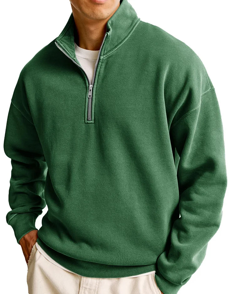 Men's Fashionable Casual Half-Zip Sweater - Premium sweater from GetDore -   Shop now at Get Dore