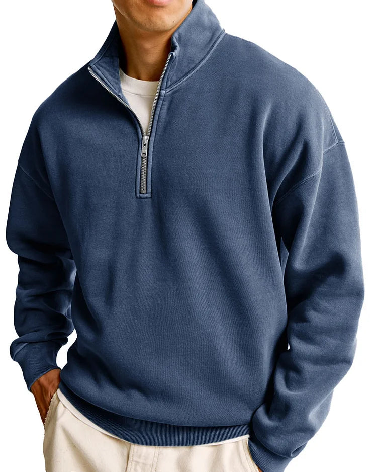 Men's Fashionable Casual Half-Zip Sweater - Premium sweater from GetDore -   Shop now at Get Dore